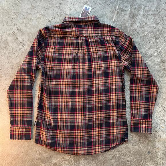 Eddie Bauer Men's Small Flannel Shirt Plaid Long Sleeve Cotton Black Red NWT New - Picture 4 of 7